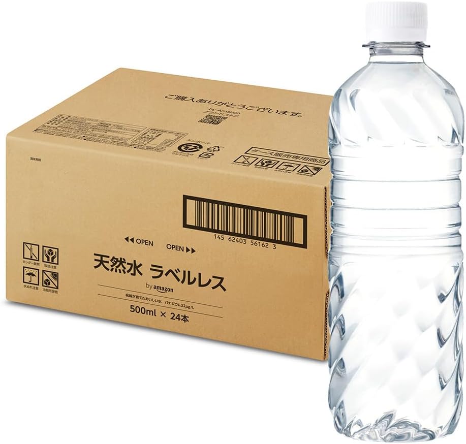 【Amazon限定】Smart Basic 富士山天然水 ラベルレス 500ml×24本｜毎日飲める高コスパ＆エコな軟水